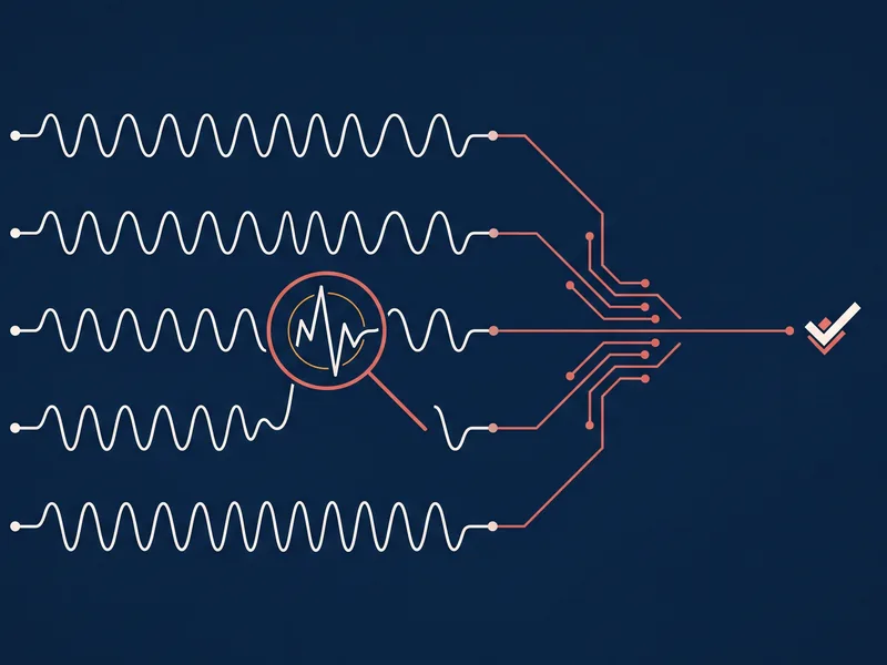 Signal de mesure avec une anomalie repérée et entourée